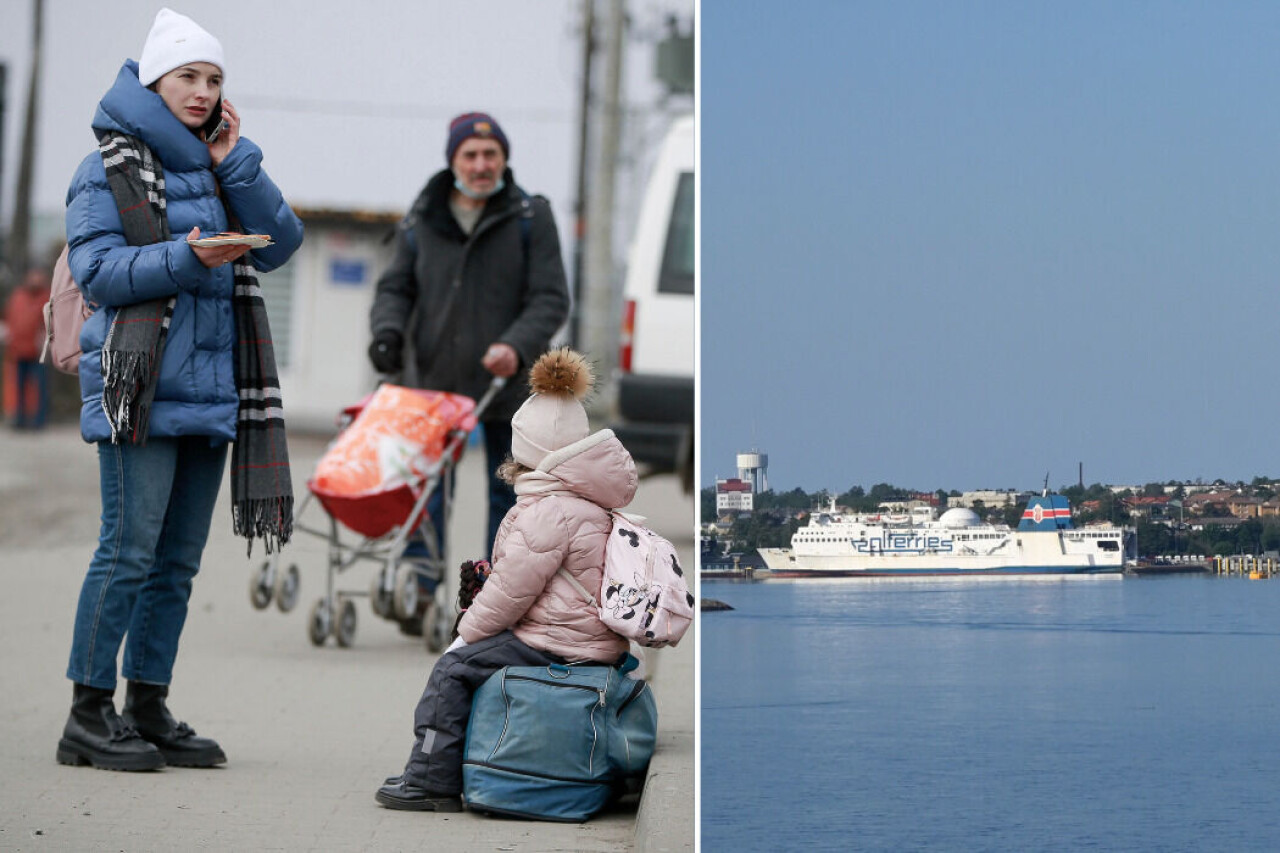 Många människor flyr kriget i Ukraina och tar sig från Polen till Nynäshamn.