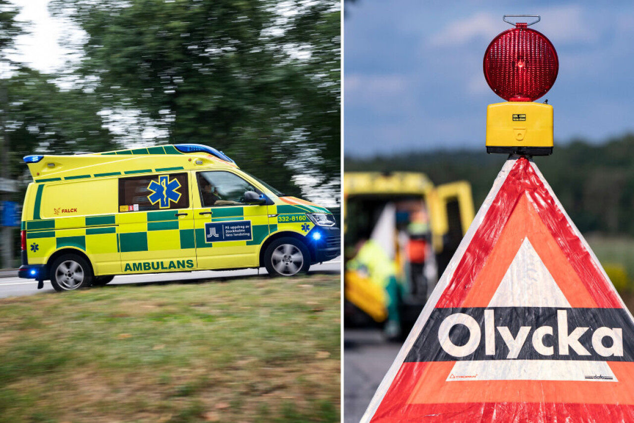 Fem personer har förts till sjukhus i en trafikolycka norr om Sollefteå.