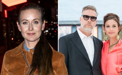 Sanna Lundell och Mikael Persbrandt har bott på gården Stora Lundby sedan 2016. 